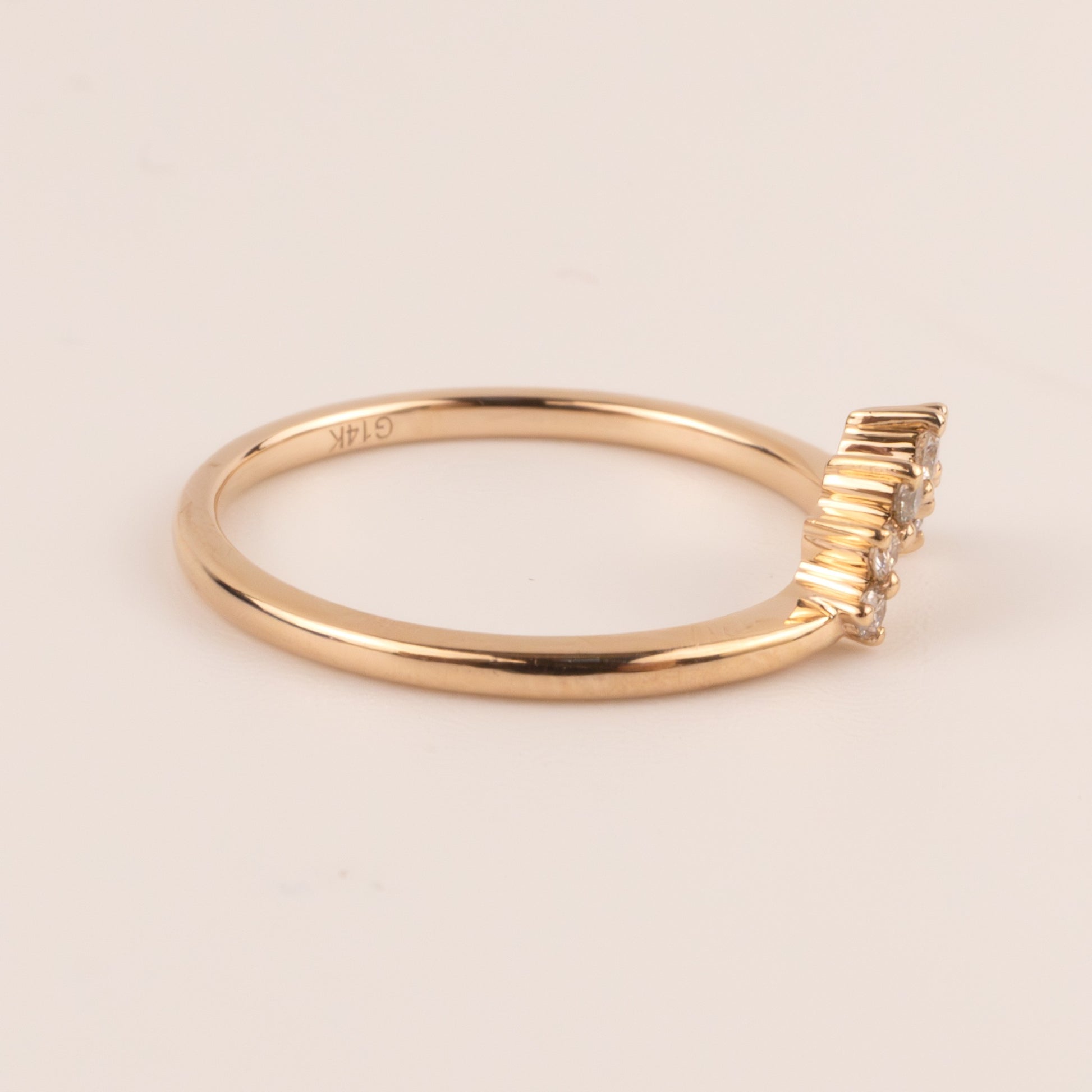 14KRG Contour Halfmoon Diamond Band