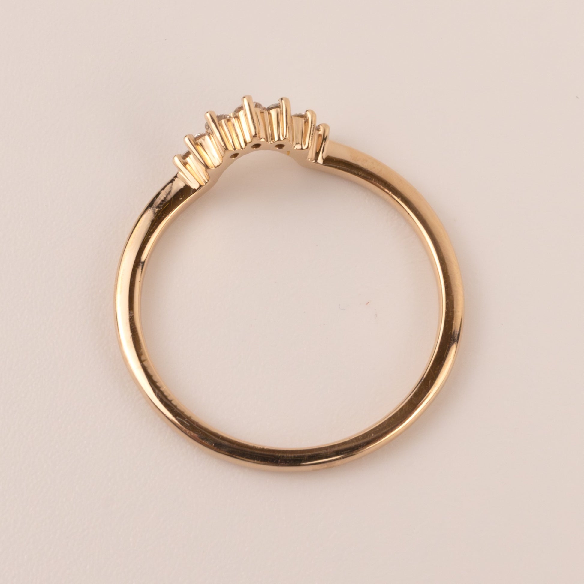 14KRG Contour Halfmoon Diamond Band