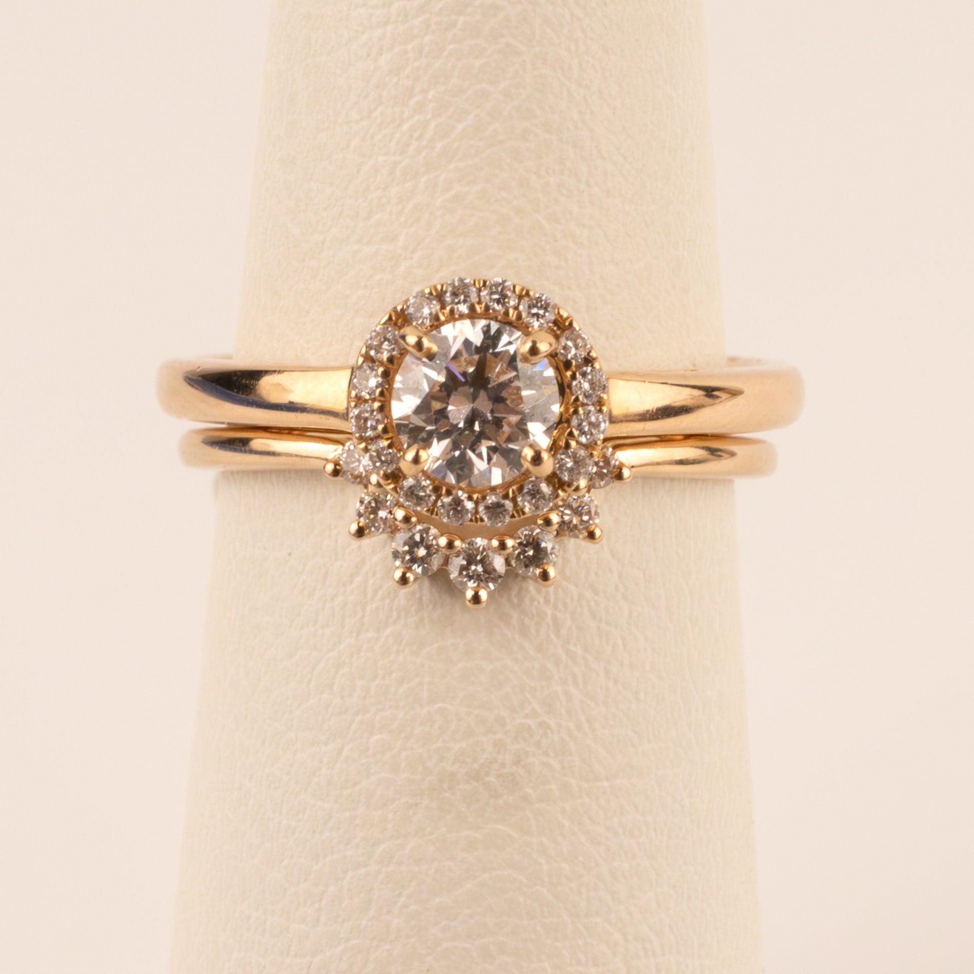 14KRG Contour Halfmoon Diamond Band