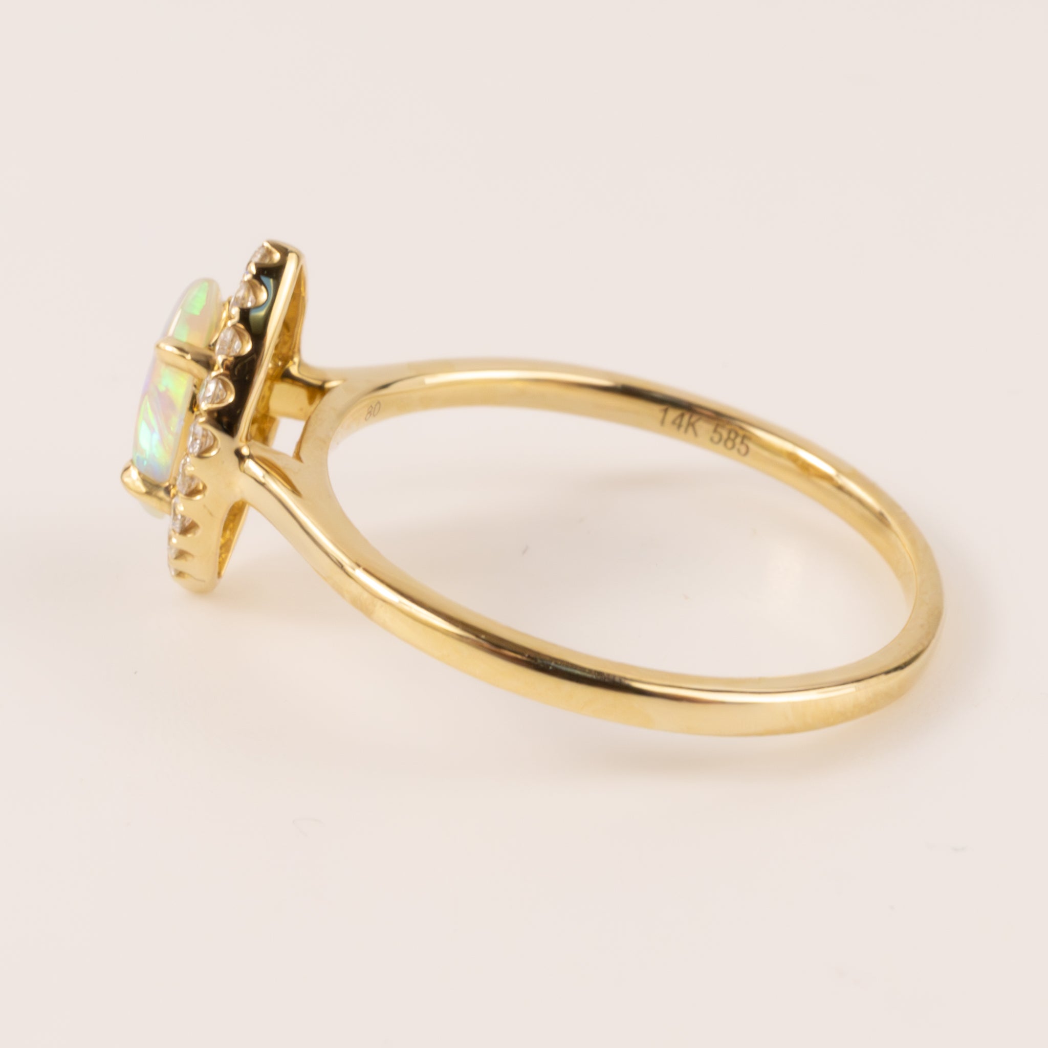 14KYG Opal Marquise and Diamond Halo Ring