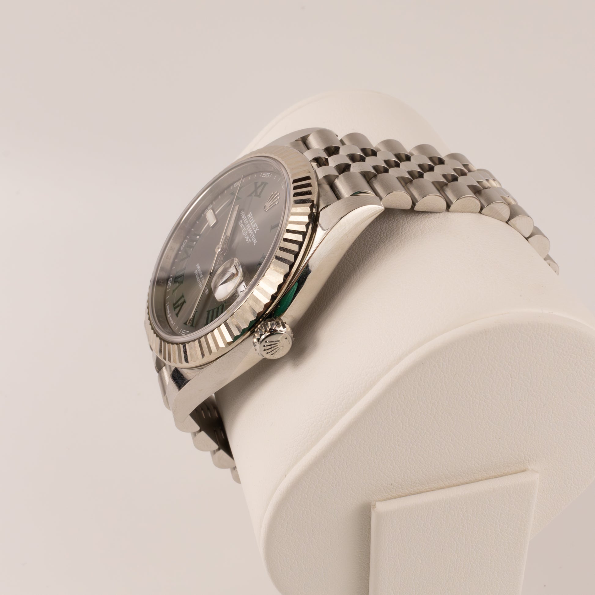 Rolex Datejust Green Roman Numeral Stainless Steel and 18KWG Watch