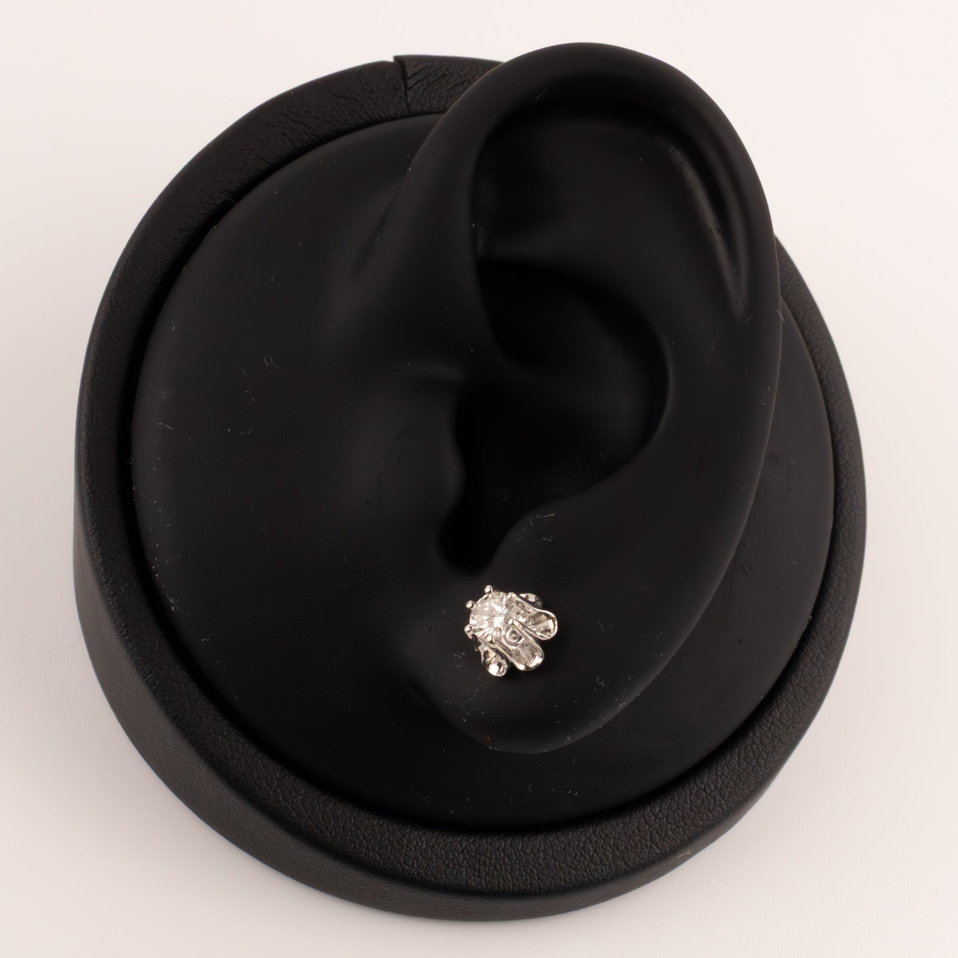 14KWG Vintage Diamond 0.50 Buttercup Stud Earrings