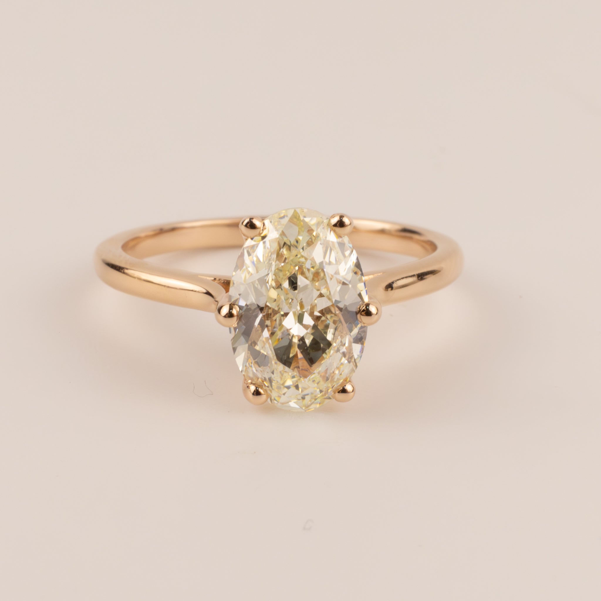 14KRG Oval Diamond 2.02ct Solitaire Engagement Ring