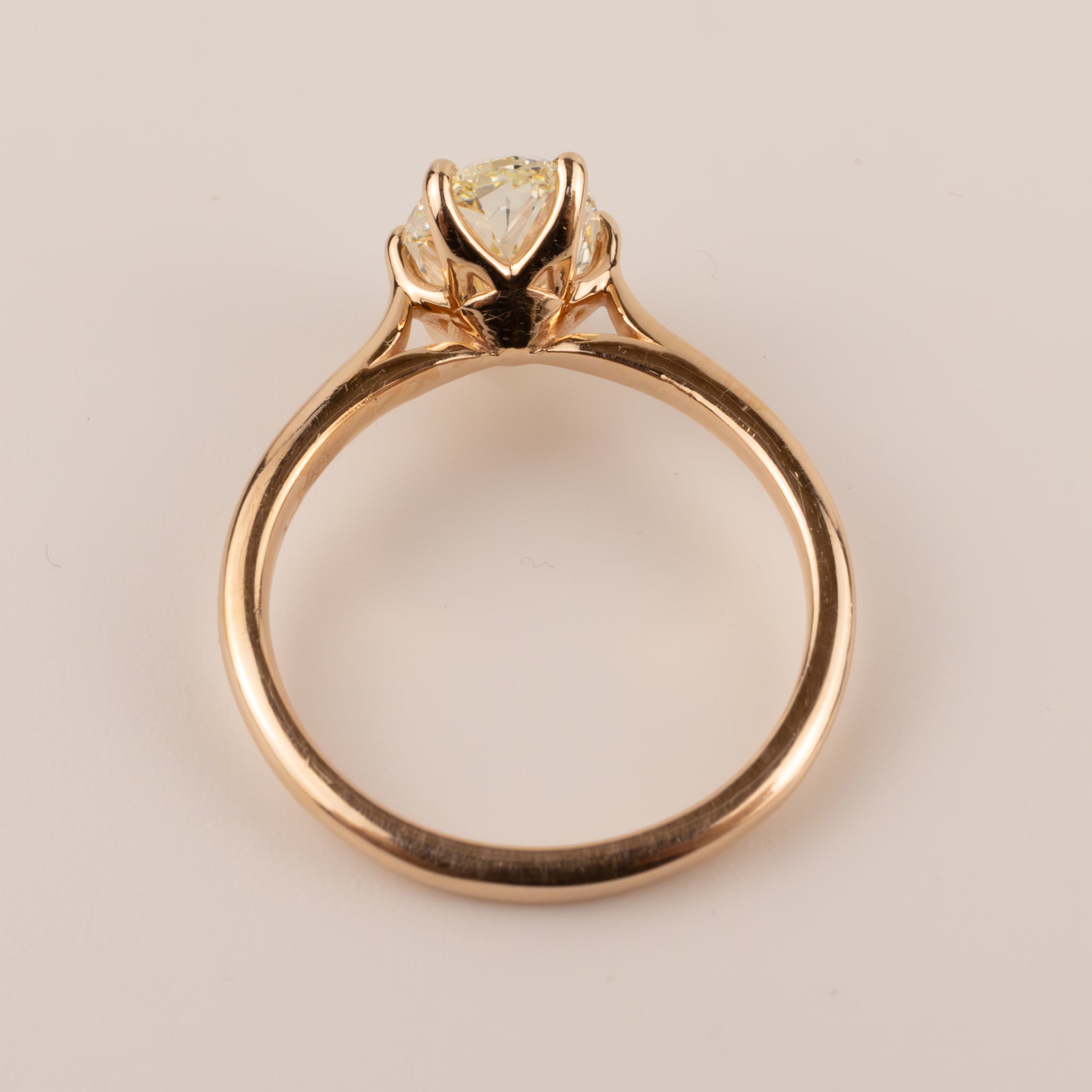 14KRG Oval Diamond 2.02ct Solitaire Engagement Ring