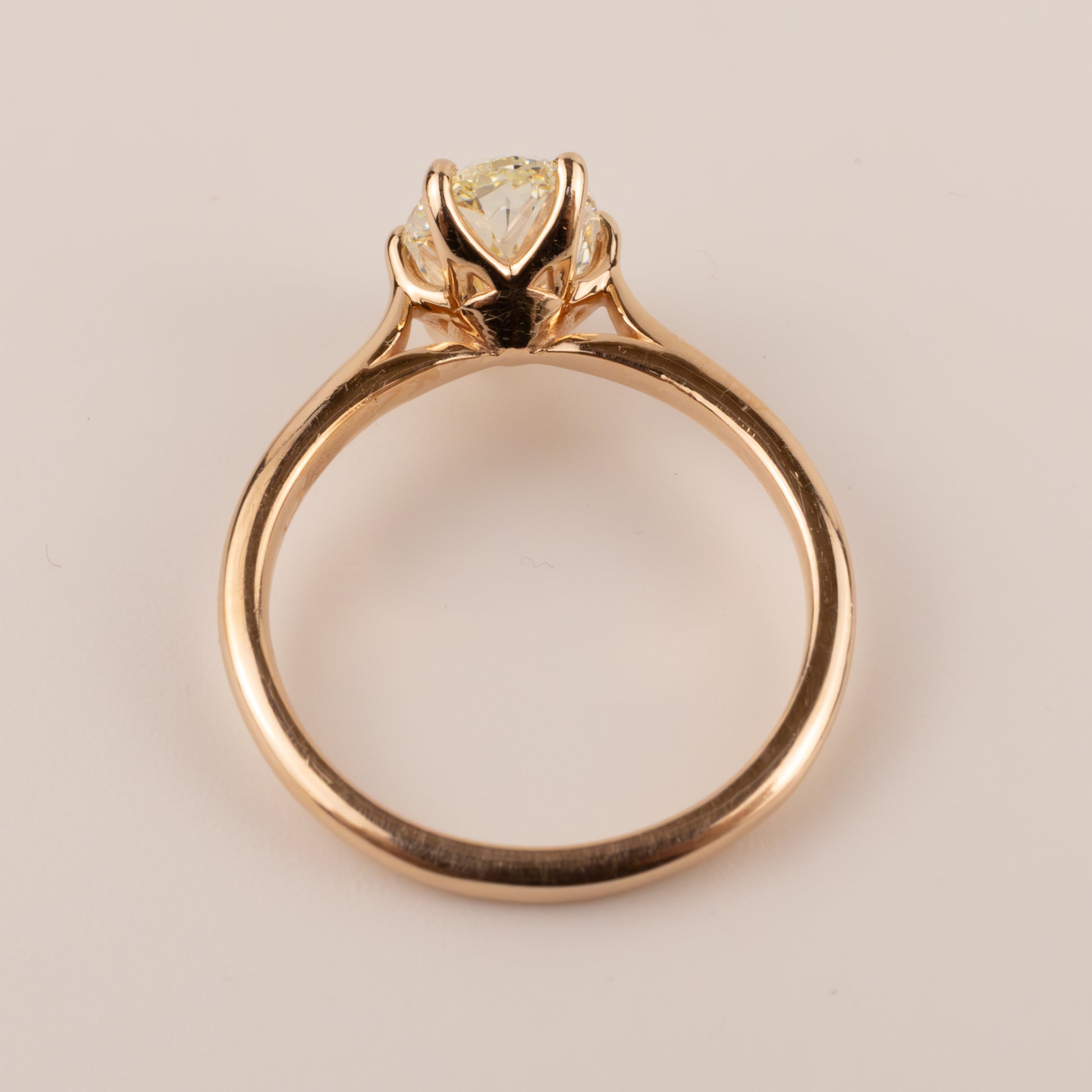 14KRG Oval Diamond 2.02ct Solitaire Engagement Ring