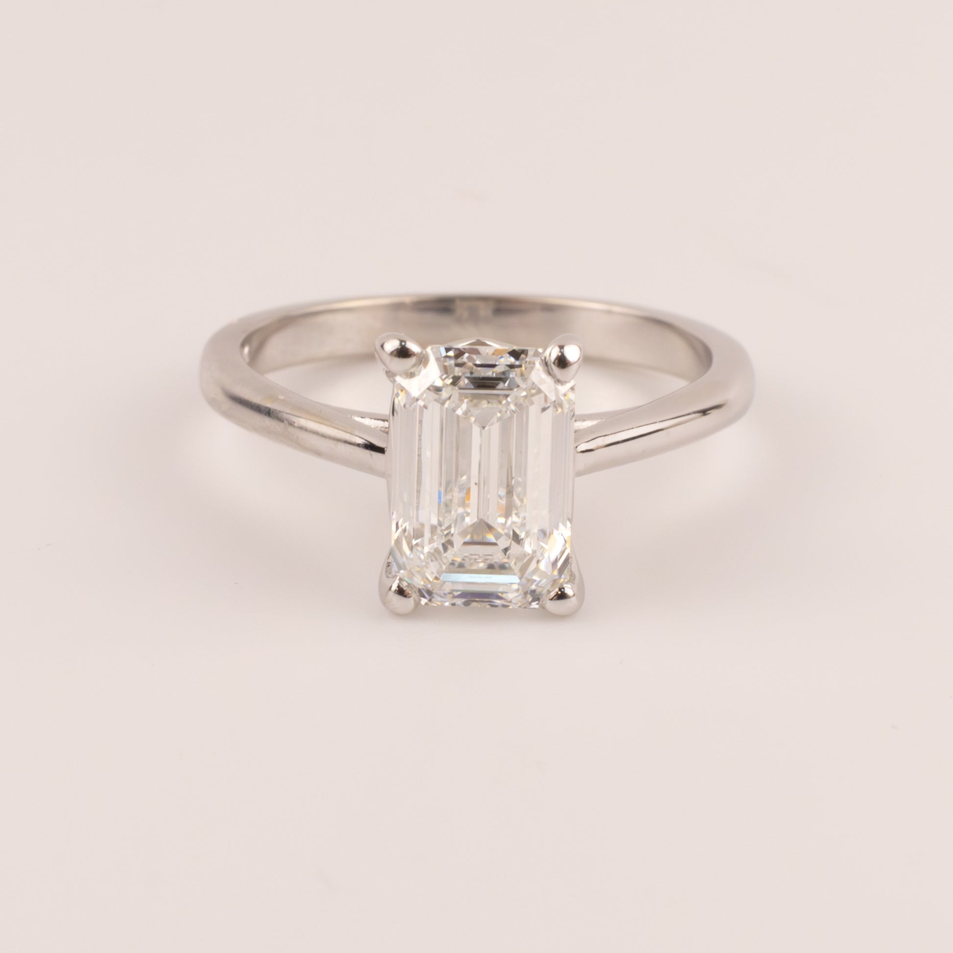 14KWG Emerald Cut Diamond 2.01ct Solitaire Engagement Ring