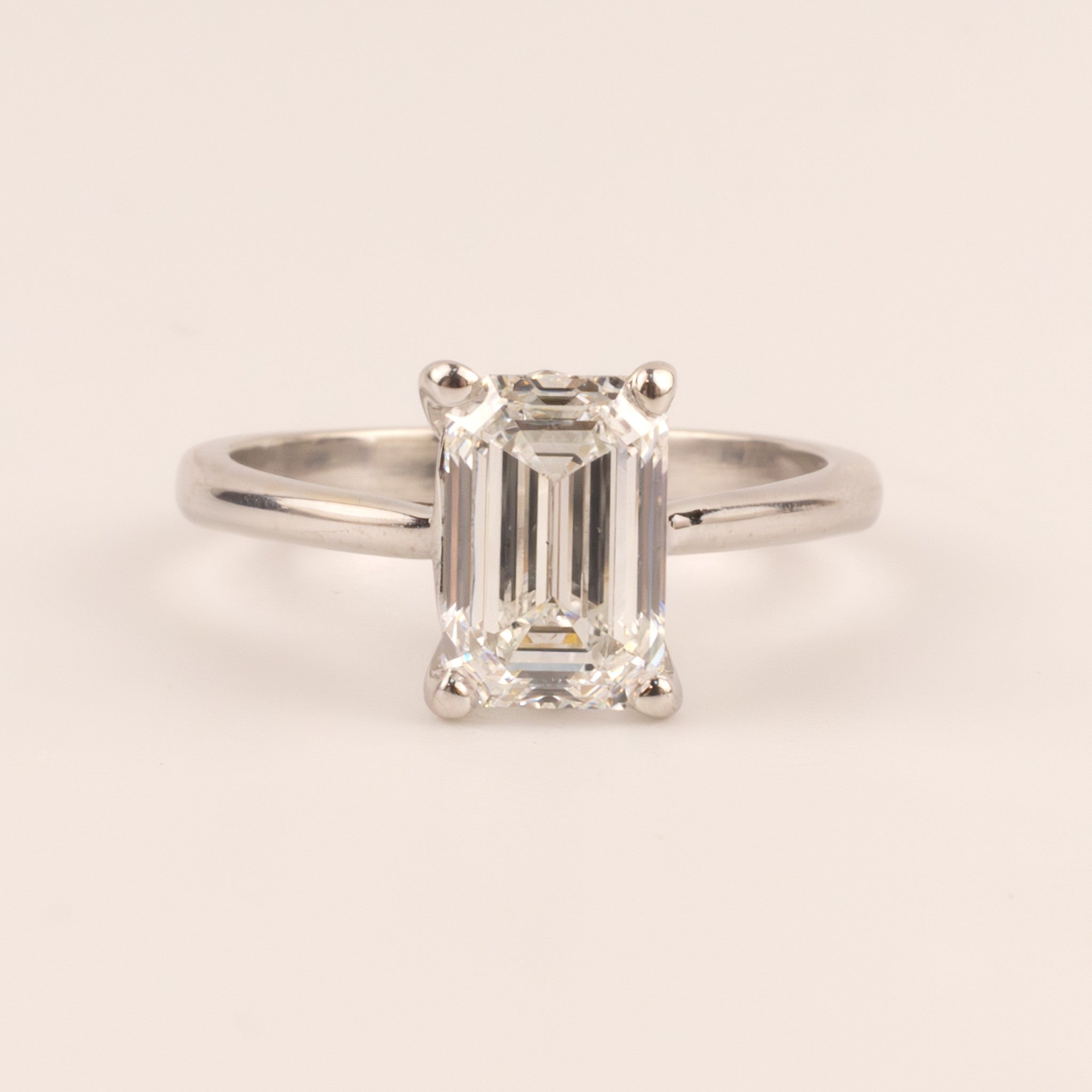 14KWG Emerald Cut Diamond 2.01ct Solitaire Engagement Ring