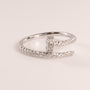 14KWG Diamond Nail Crossover Ring
