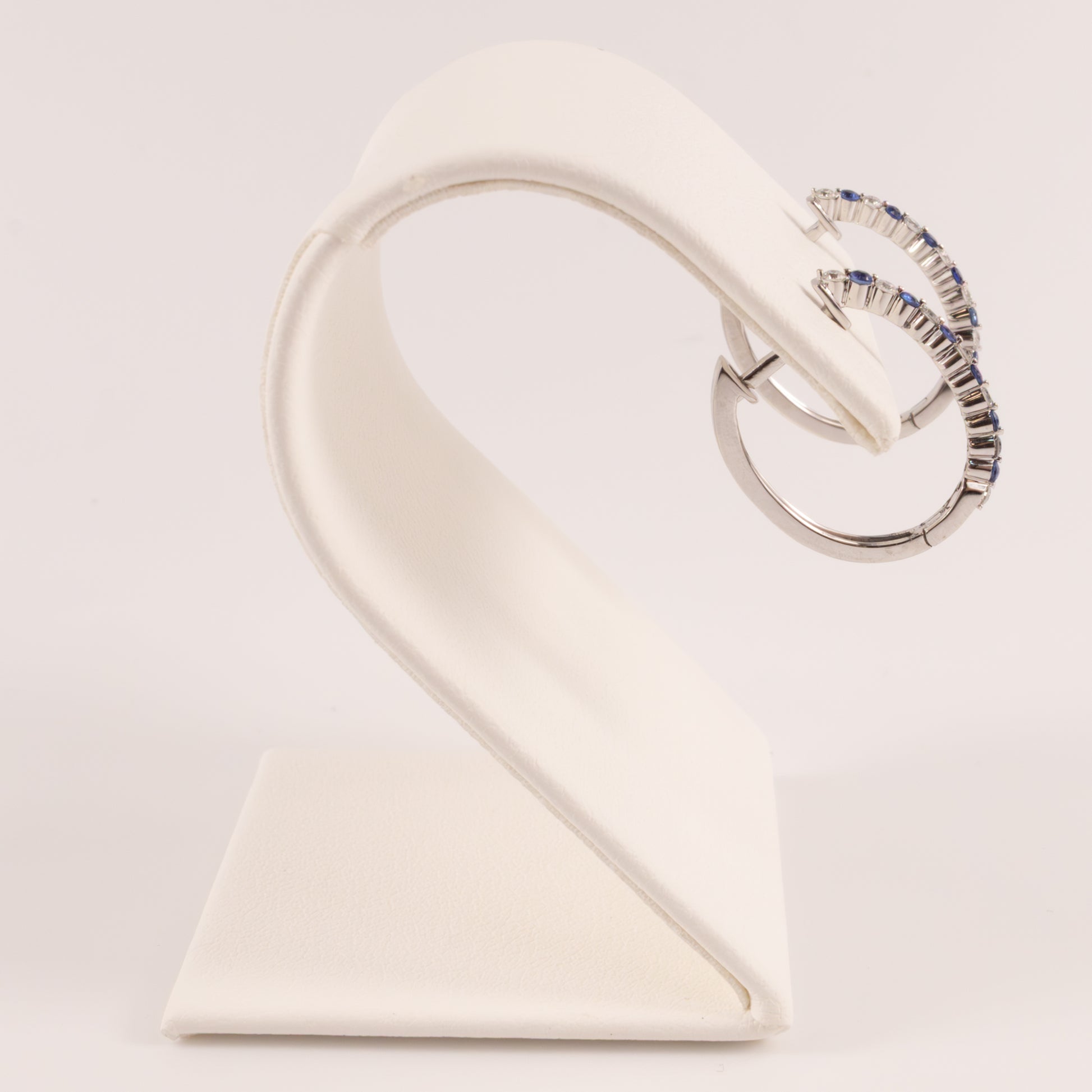 14KWG Sapphire and Diamond Alternating Hoops