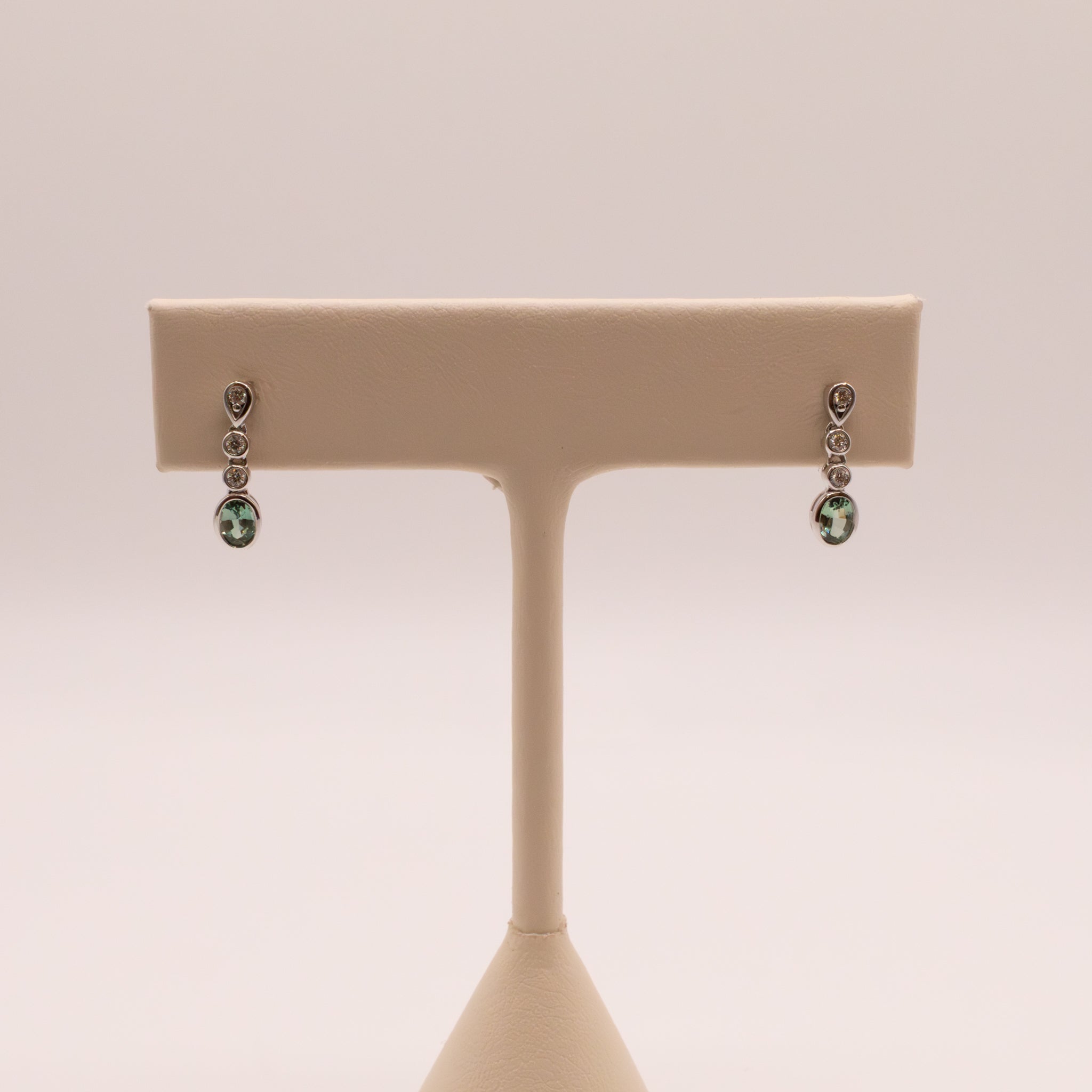 14KWG Alexandrite and Diamond Drop Earrings