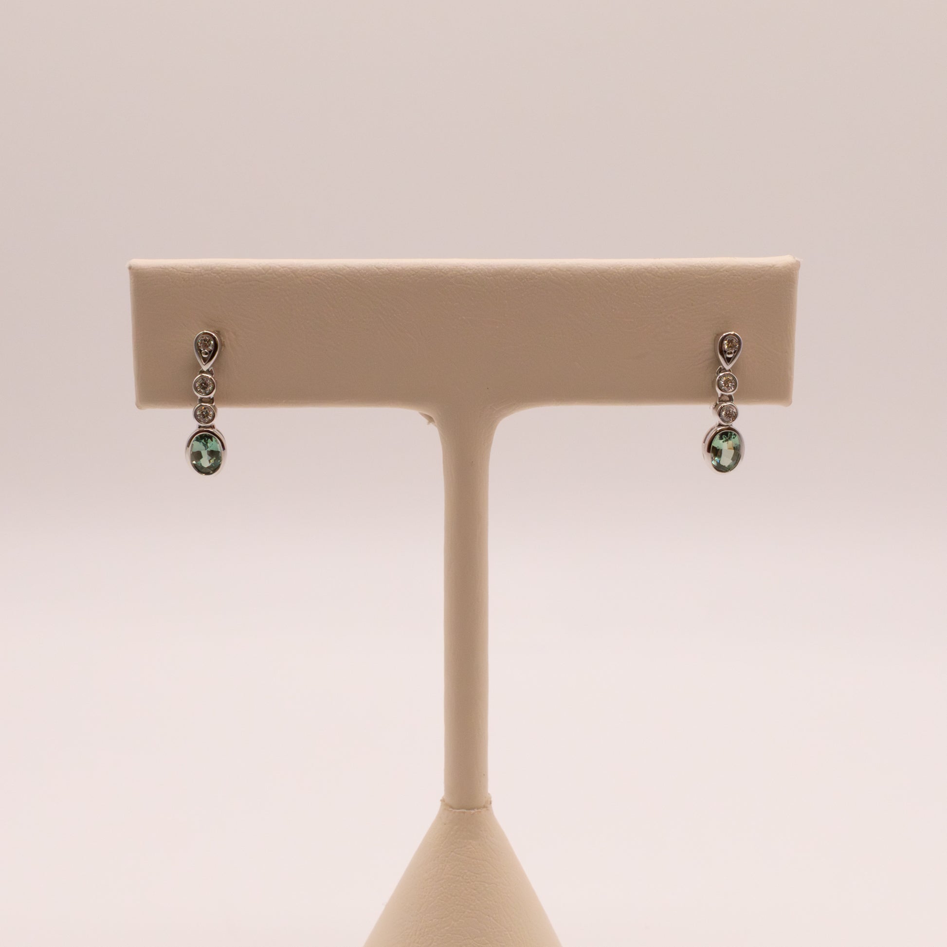 14KWG Alexandrite and Diamond Drop Earrings