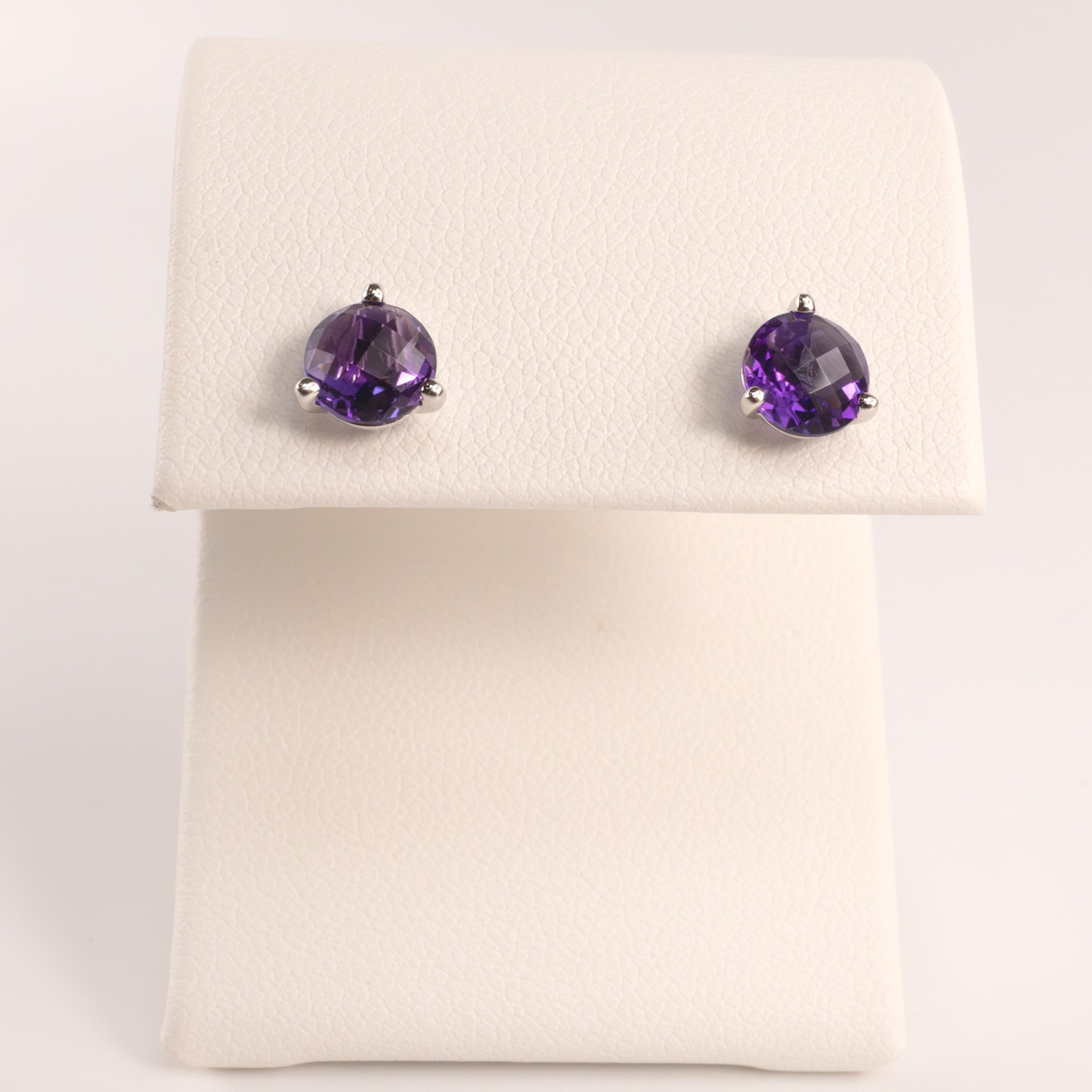 14KWG Amethyst Martini Stud Earrings