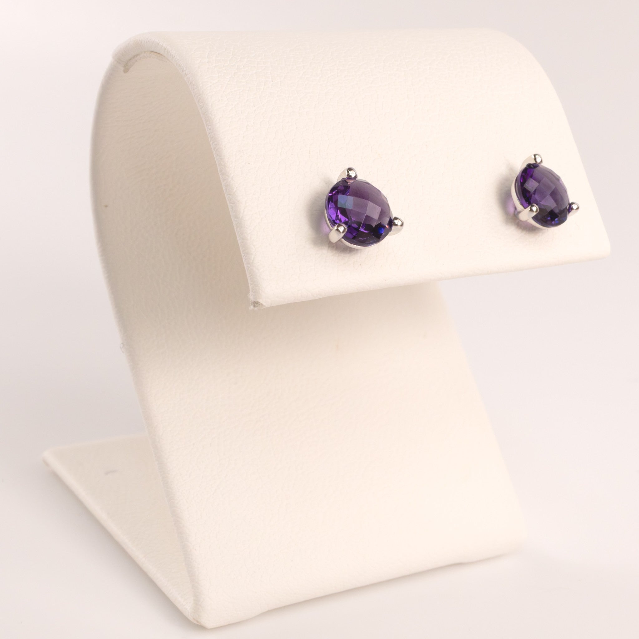 14KWG Amethyst Martini Stud Earrings