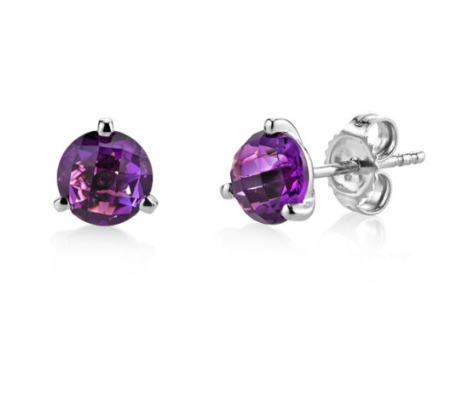 14KWG Amethyst Martini Studs