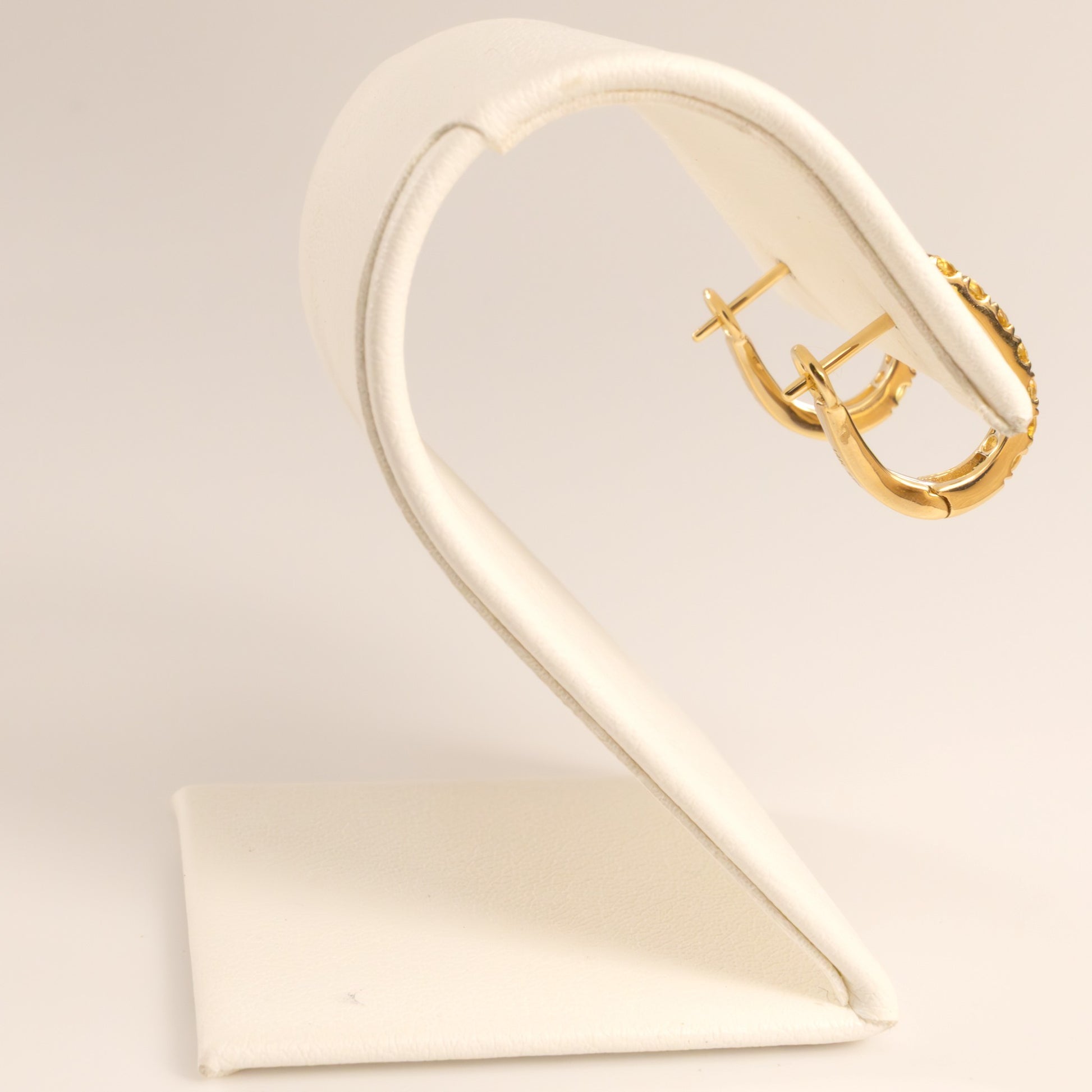 14KYG Light Citrine Huggie Hoop Earrings