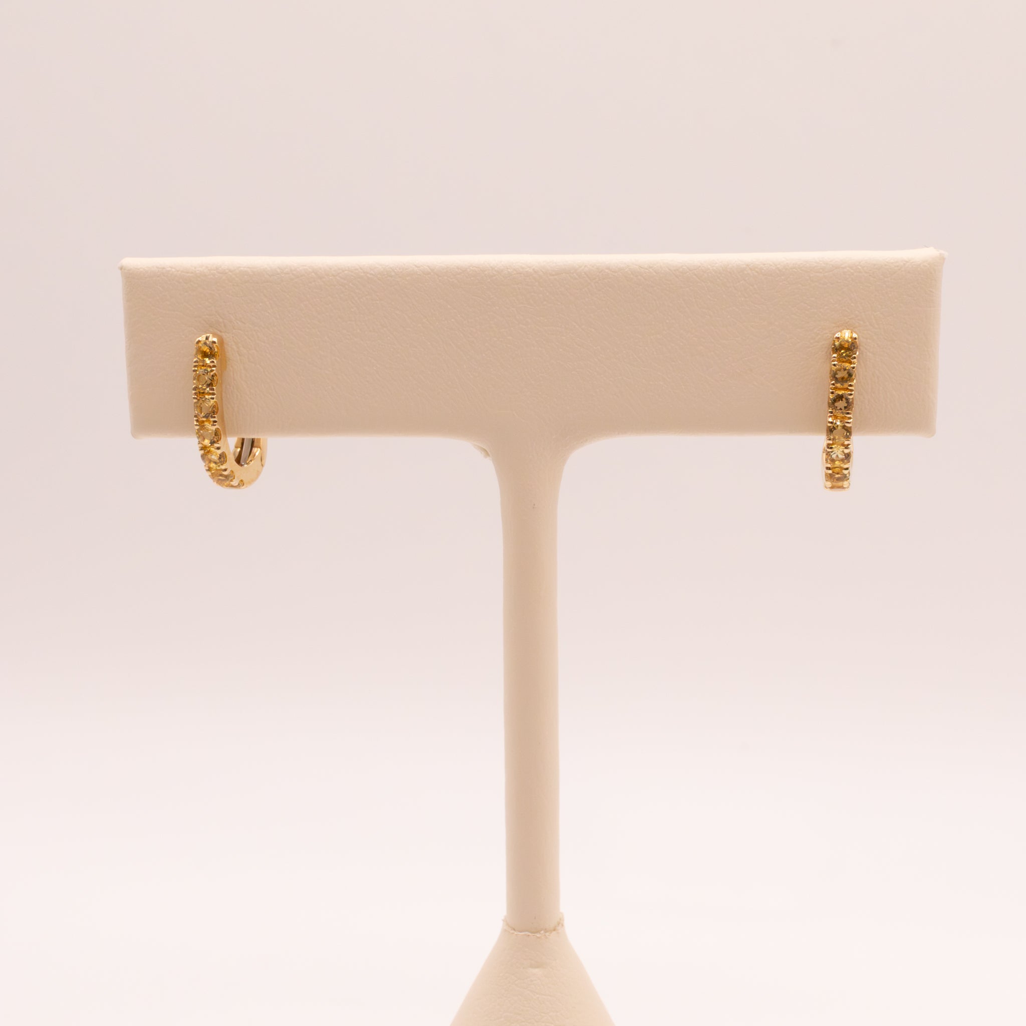 14KYG Light Citrine Huggie Hoop Earrings