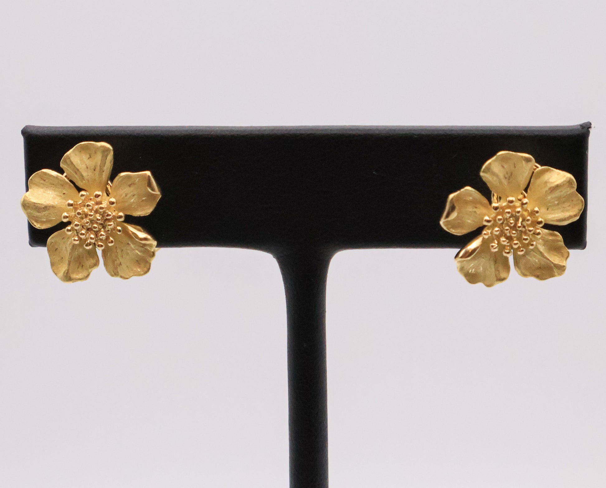 18KYG Tiffany & Co. Dogwood Flower Stud Earrings