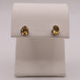 Sterling Silver Citine Bezel Set Oval Stud Earrings