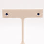 14KWG Blue Sapphire Bezel Set Studs