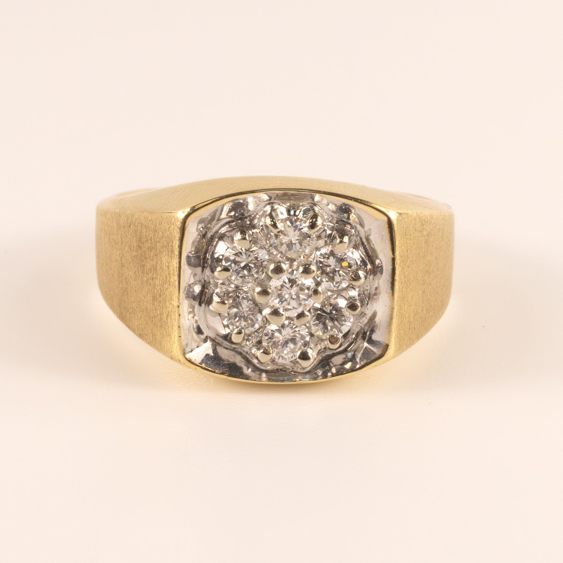 14KTT Diamond 0.50cttw Cluster Mens Ring