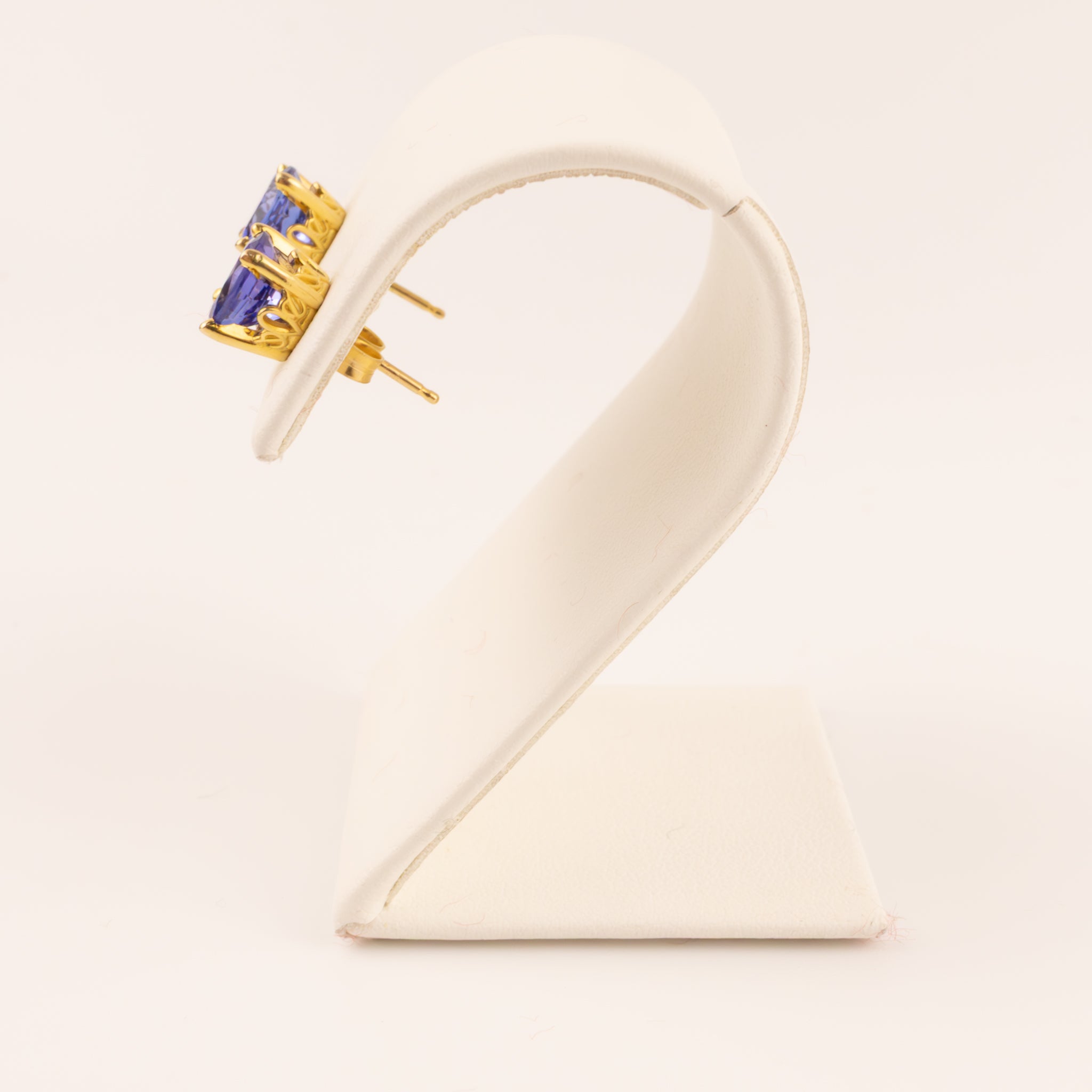 14KYG Tanzanite Round Filigree Basket Studs