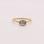 14KYG Sky Blue Topaz Oval Bezel Set Ring