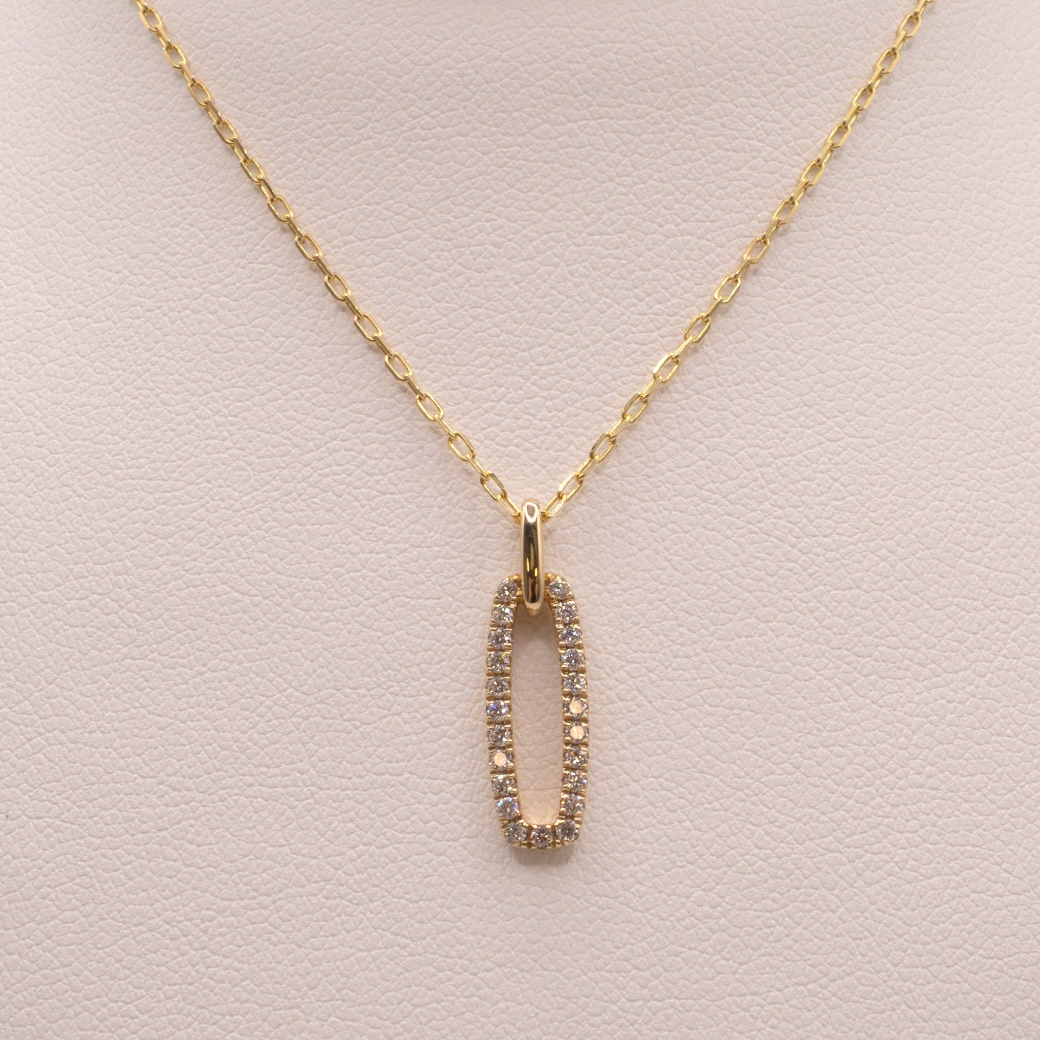 14KYG Diamond Oval Link Necklace