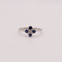 14KWG Sapphire and Diamond Cluster Clover Ring