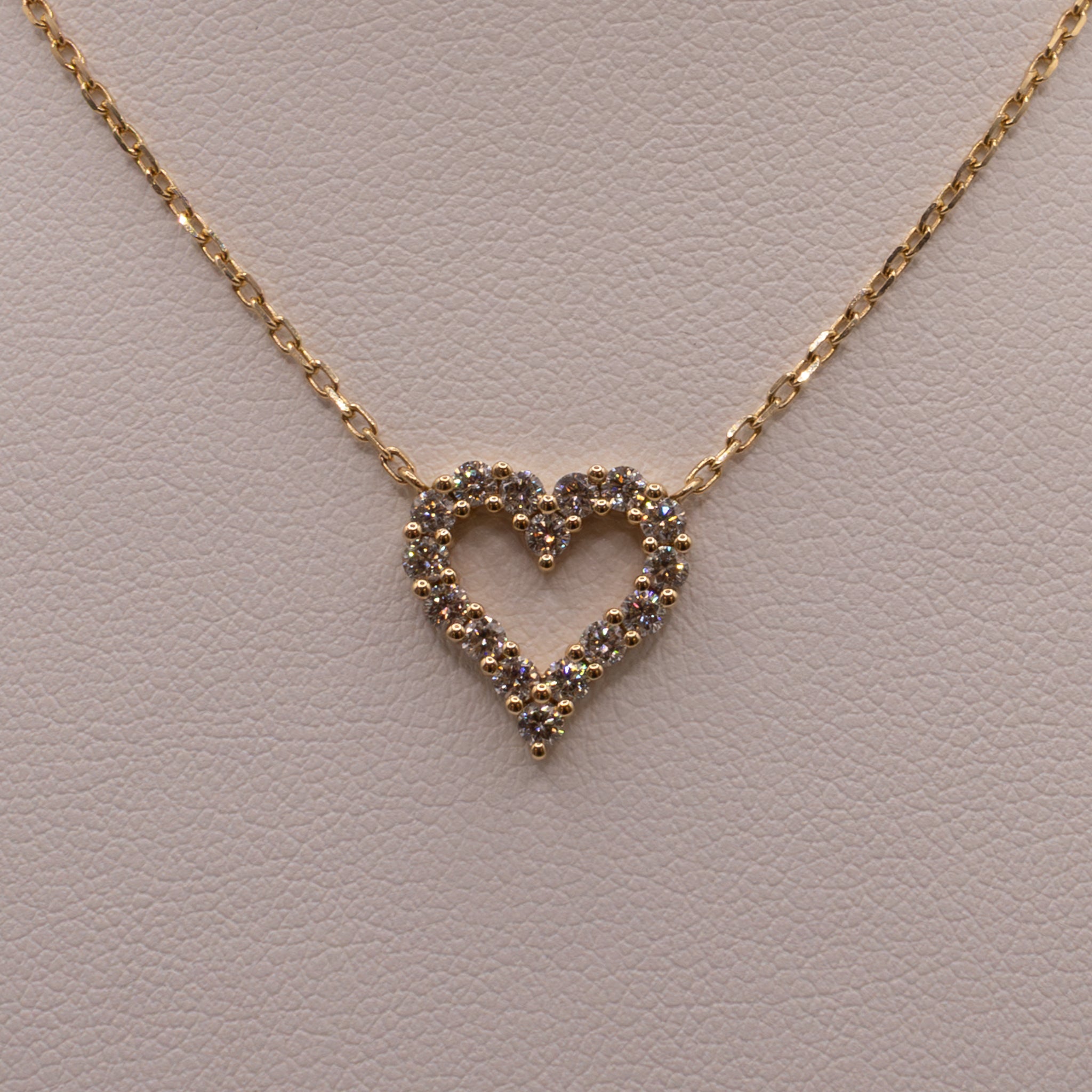 14KYG Diamond Open Heart Necklace