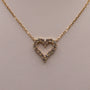 14KYG Diamond Open Heart Necklace