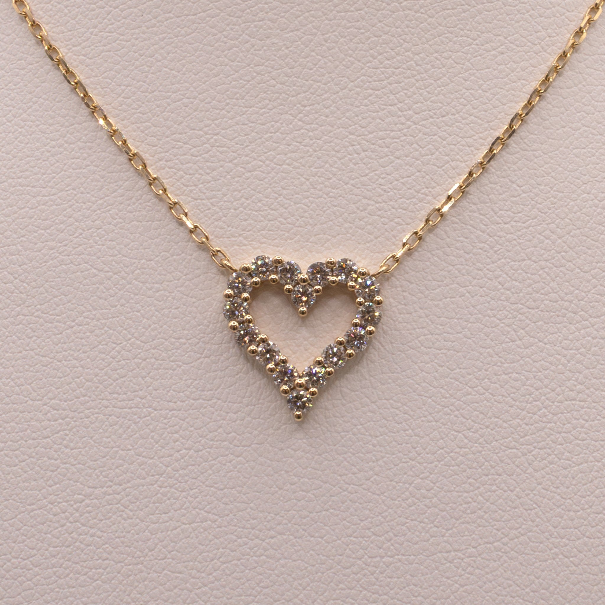 14KYG Diamond Open Heart Necklace