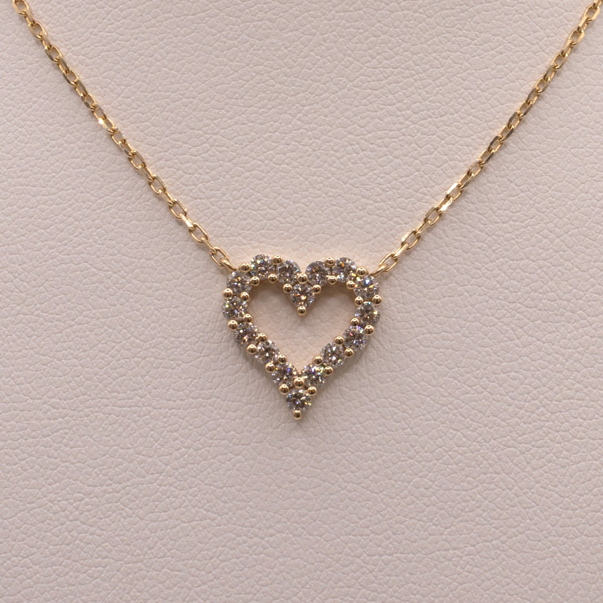 14KYG Diamond Open Heart Necklace