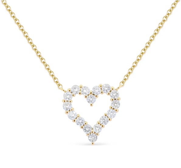 14KYG Diamond Open Heart Necklace