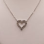 14KWG Diamond Fixed Open Heart Necklace