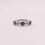 14KWG Sapphire Oval and Diamond Clover Alternating Band