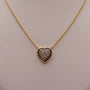 14K Two-Tone Diamond Framed Heart Necklace