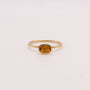 14KYG Citrine Oval Bezel Set Ring