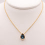 14KYG London Blue Topaz Bezel Set Necklace