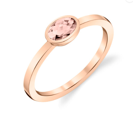 14KRG Morganite Bezel Set Ring