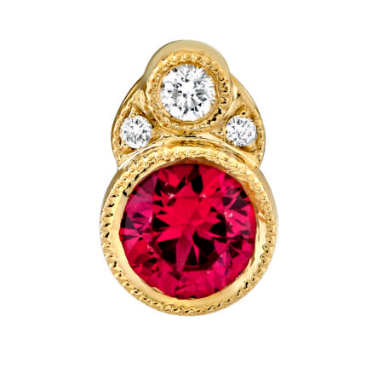 14KYG Ruby and Diamond Pendant