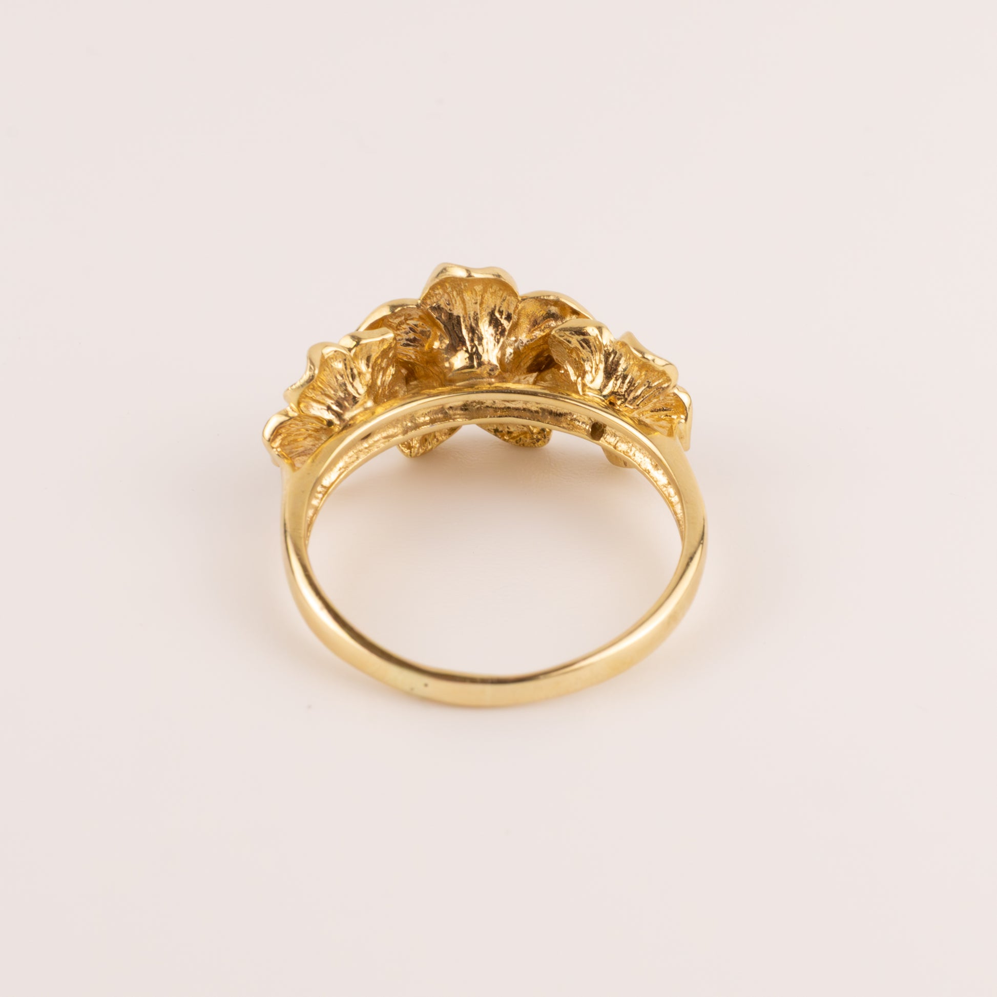 14KYG Diamond Plumeria Flower Ring
