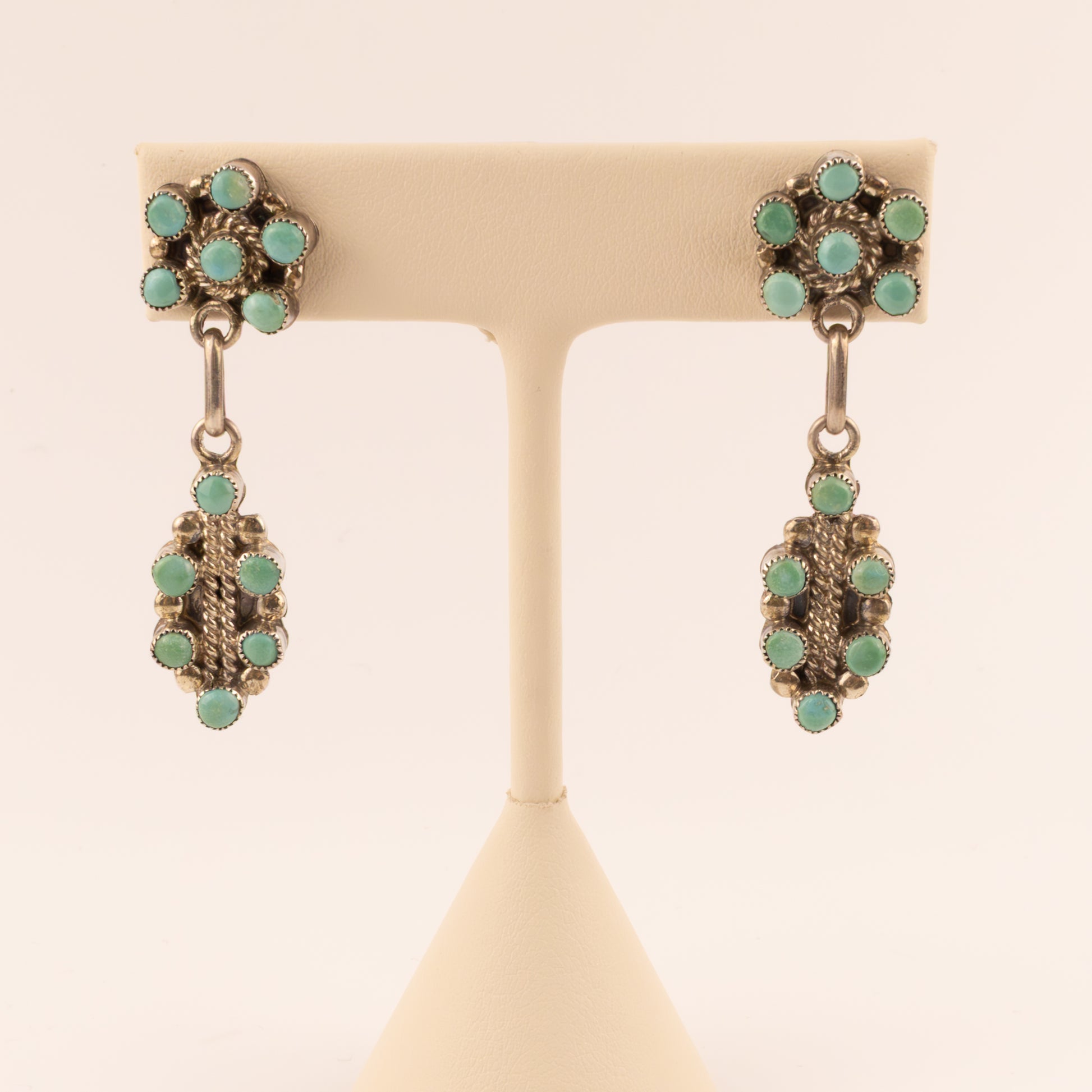 Sterling Silver Turquoise Rope Dangle Earrings