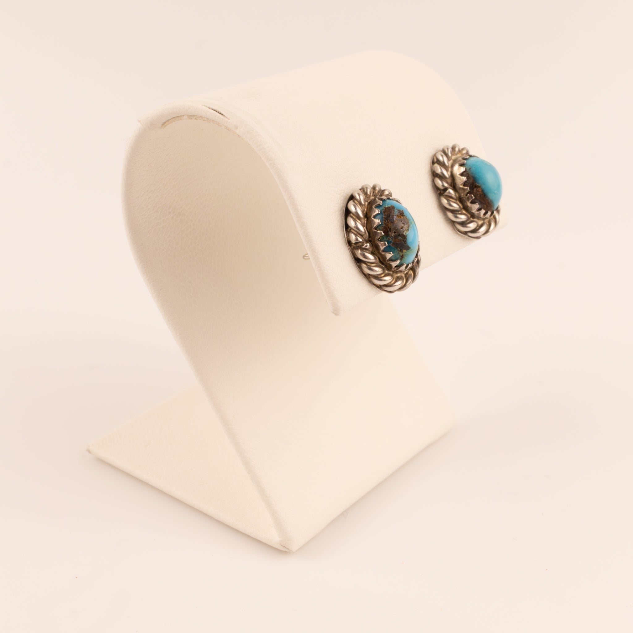 Sterling Silver Turquoise Oval Stud Earrings