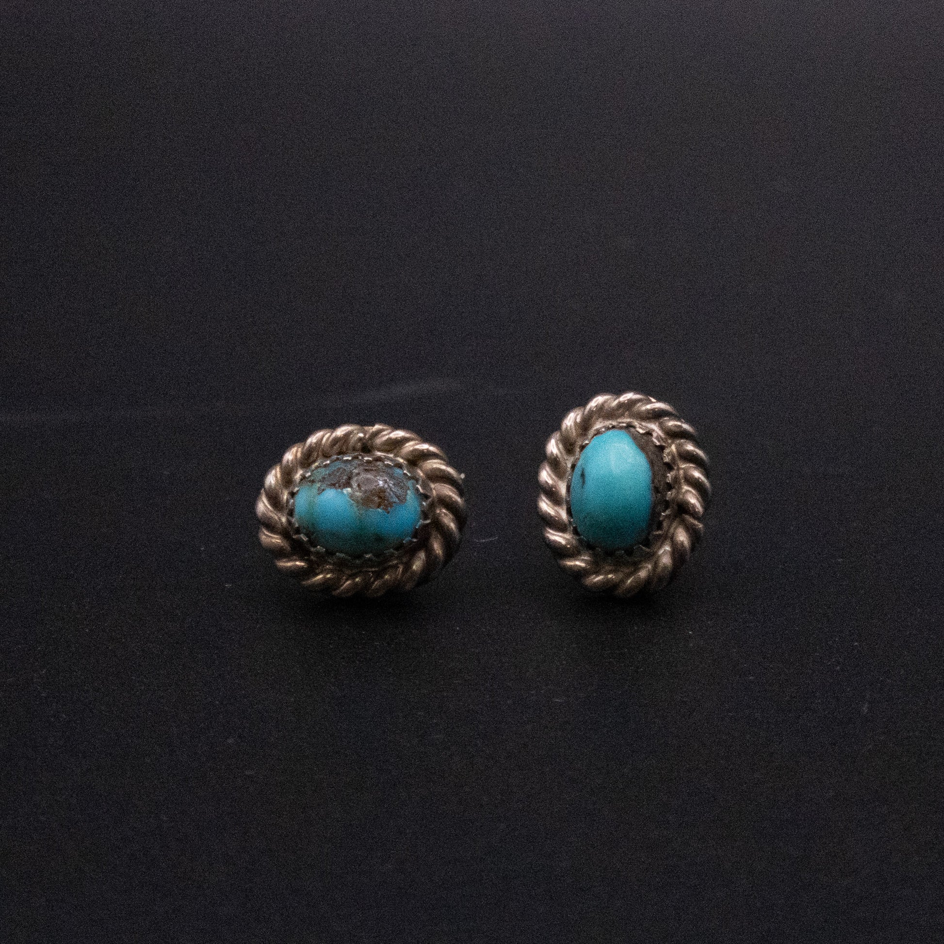 Sterling Silver Turquoise Oval Stud Earrings