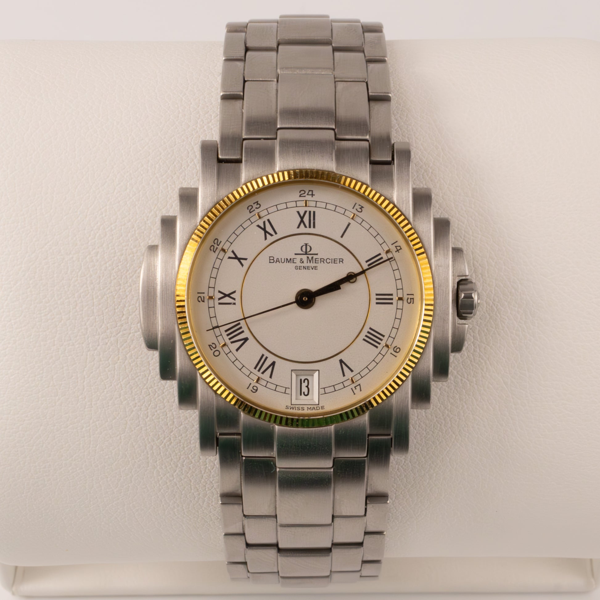 Baume & Mercier Shogun Vintage 1990s Stainless Steel and 18KYG Watch