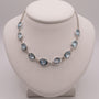 Sterling Silver Blue Topaz Bezel Set Necklace