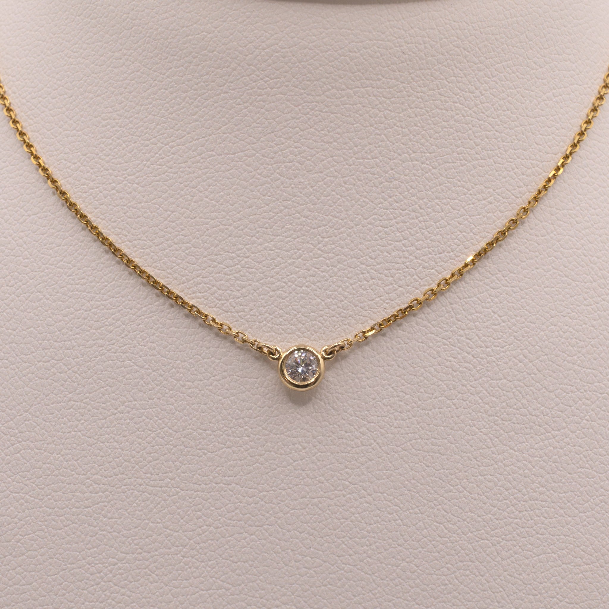 14KYG Diamond Bezel Set Fixed Necklace