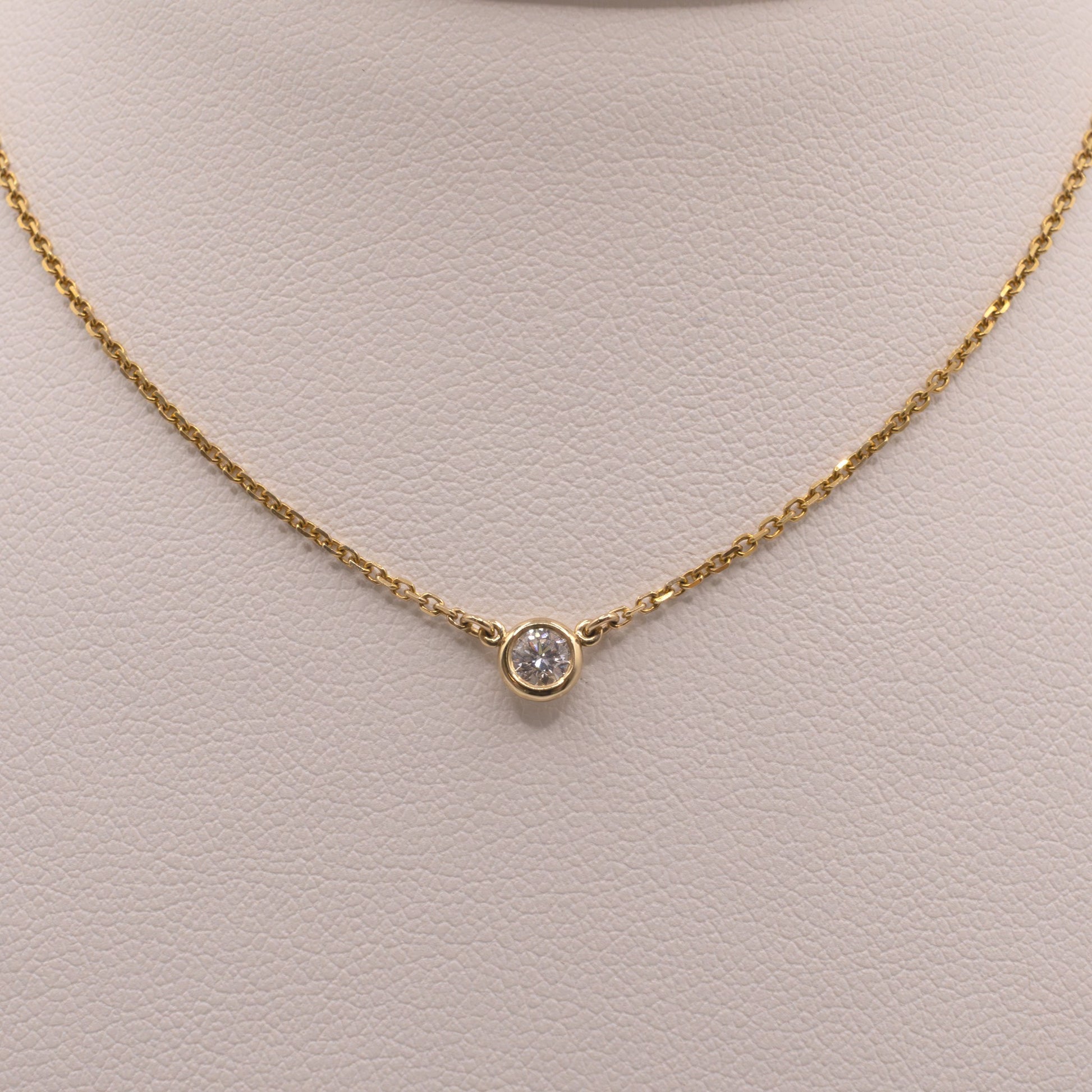 14KYG Diamond Bezel Set Fixed Necklace