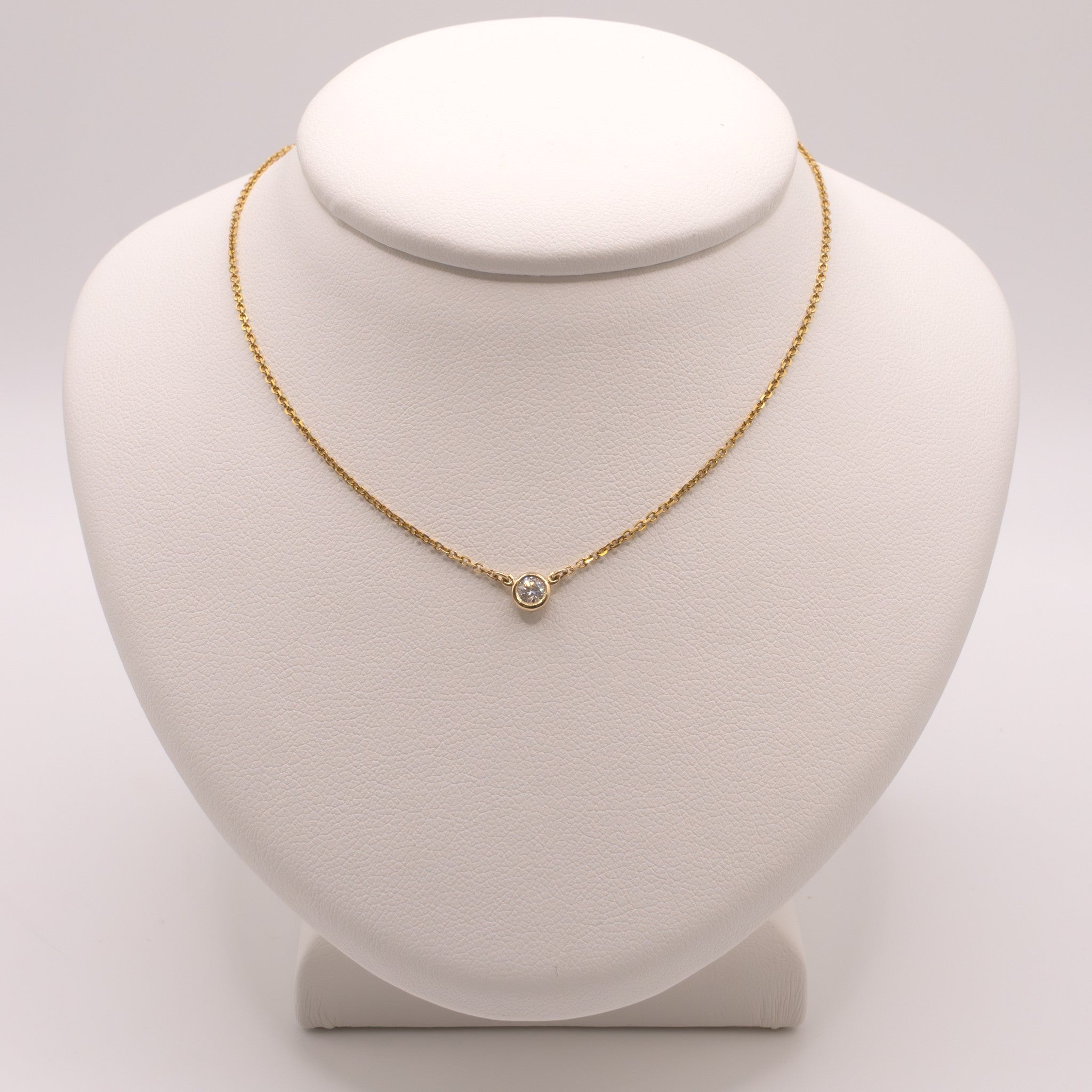 14KYG Diamond Bezel Set Fixed Necklace