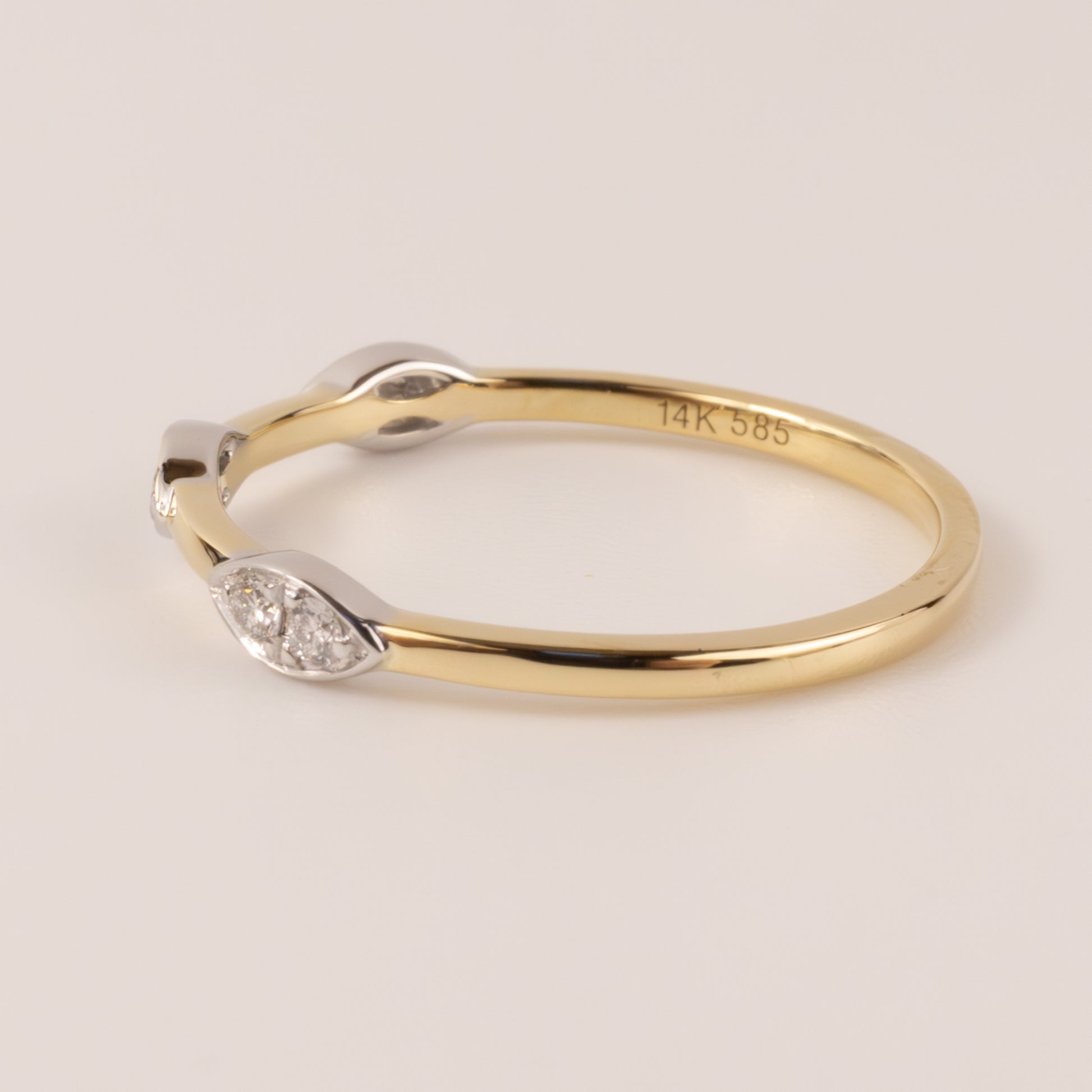 14K Two-Tone Marquise Shaped Diamond Band